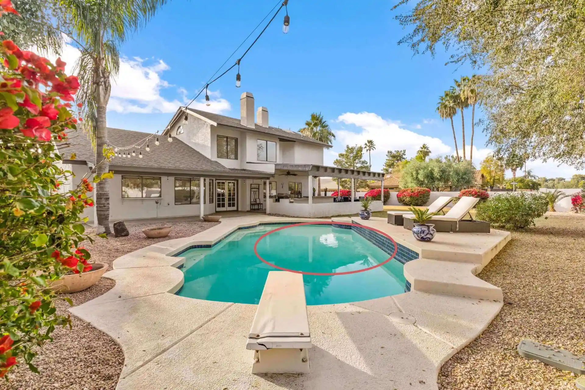 Before removing pool cleaners from water in real estate photo editing