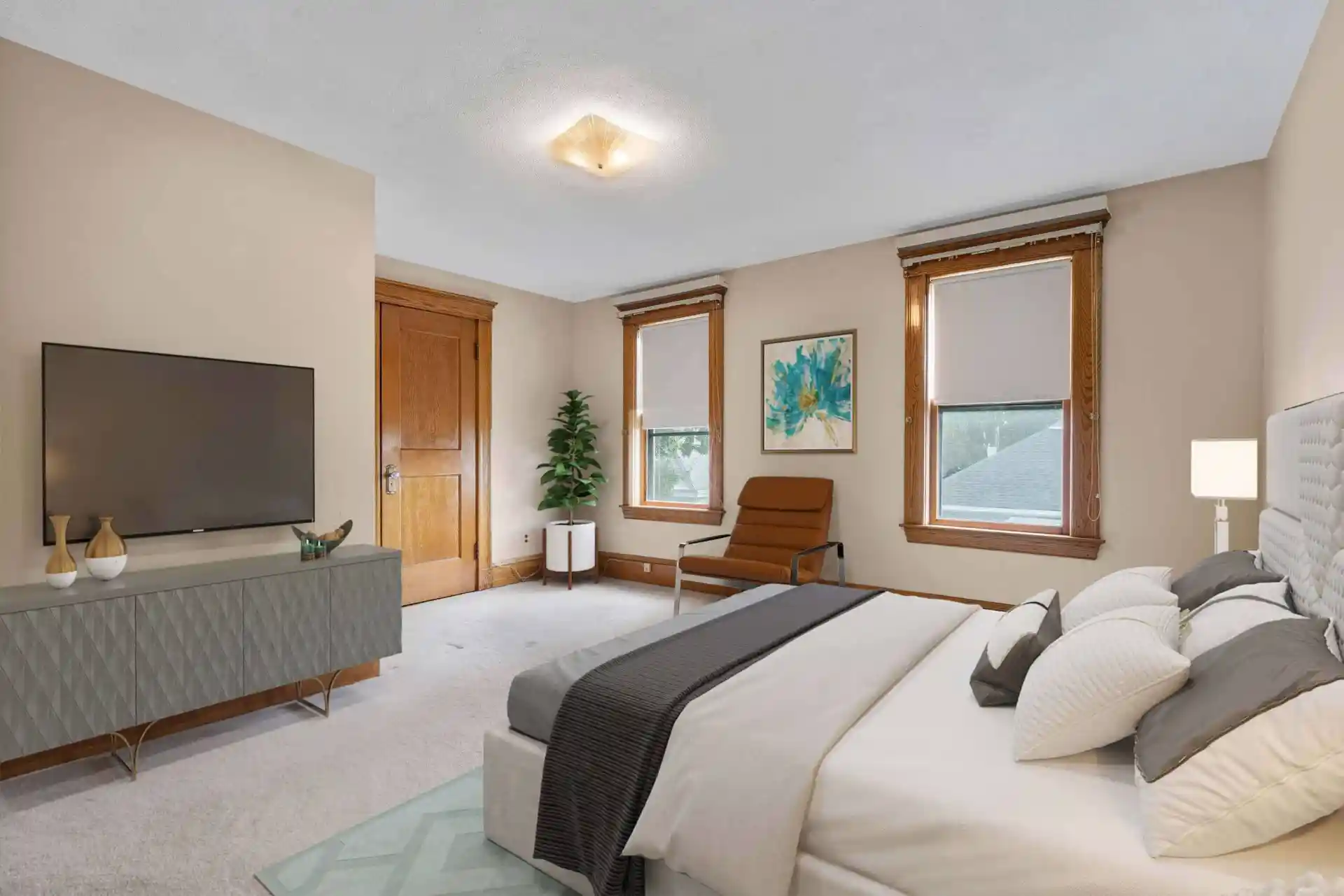 Empty room before contemporary virtual staging transformation