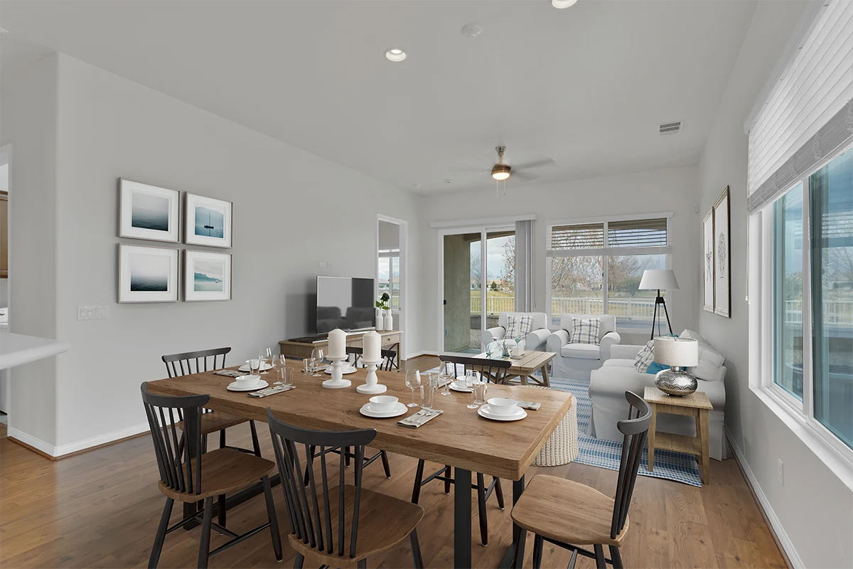 Empty room before Beachy/Hamptons virtual staging transformation